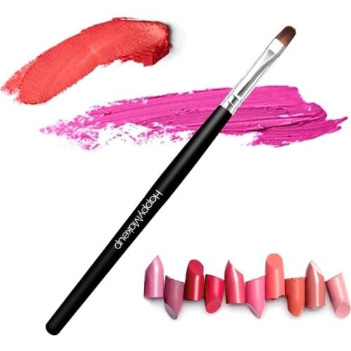 1Pc Makeup Brushes Tool Lip Gloss Lipstick Eye Shadow Brush Wooden Handle Soft Cosmetic Brush Lip Glaze Applicator Maquiagem
