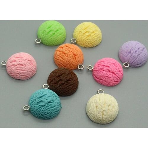 10pcs Kawaii Pure Color Resin Ice Cream Food Earring Charms Cute DIY Crafts Keychain Necklace Pendants For Jewelry Make