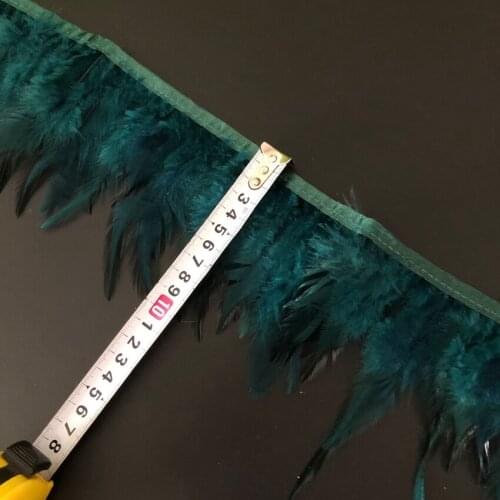 10 Yard Width 8-13 CM Dyed Natural Chicken Rooster Tail Saddle Feather Trim Strips Lace Skirt Dress Costume Decoration 30 Colors