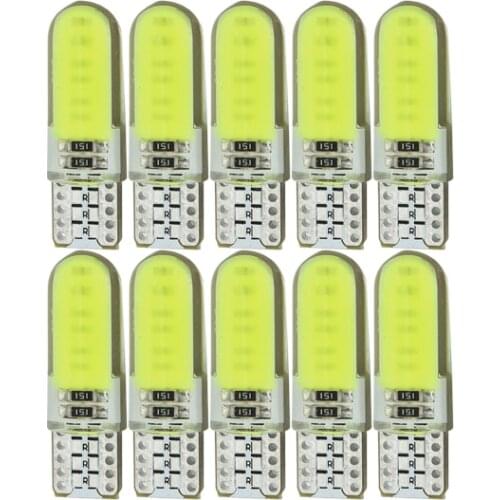 10x T10 W5W Car LED Signal Bulb COB Interior Light 12V Super Bright Auto Reading License Plate Trunk Luggage Wedge Side Lamp