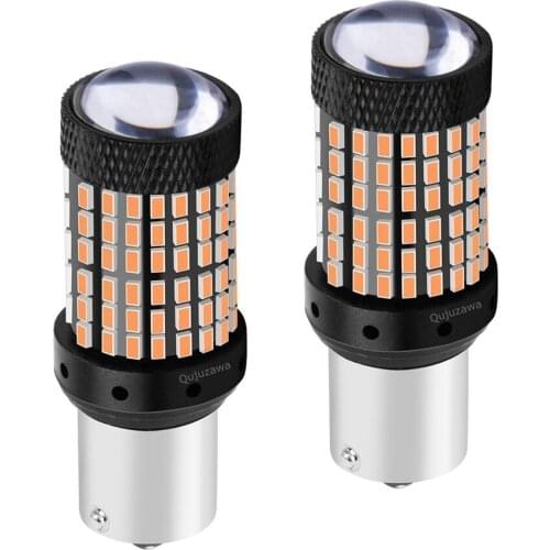 2Pcs 1156PY 7507 PY21W BAU15S Super Bright 1600LM LED Car Rear Direction Indicator Lamps Auto Front Turn Signal Light Bulb Amber