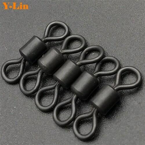 20pcs Carp fising UK 8# rolling swivels connectors Copper Stainless steel Fishing Tackle PVA clips quick change swivels