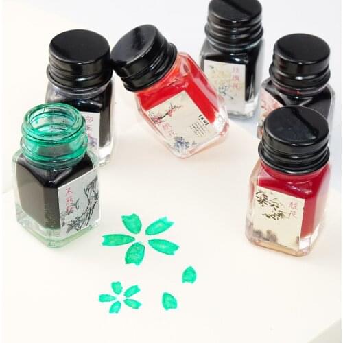 2pcs x10ML Capacity, Flower style Golden Powder Color Ink , Hand-made Powder, Non Carbon ink