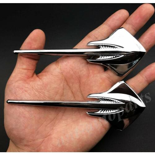 2x Metal Stingray Mako Shark Fender Emblems Badge Sticker C3 Vette C7 Corvette