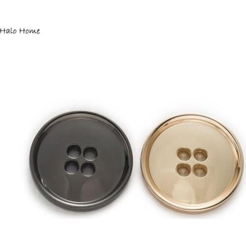 5pcs 4 Hole Round Smooth Metal Buttons Sewing Scrapbooking Home Clothing Replace Handwork Crafts Accessories Decor 10-25mm