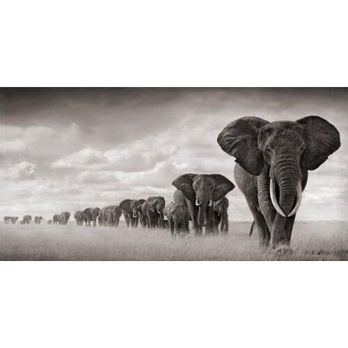 Africa Elephant family migrate Canvas Paintings Scandinavia Poster Prints for Living Room bedroom decor Cuadros Wall Art Picture