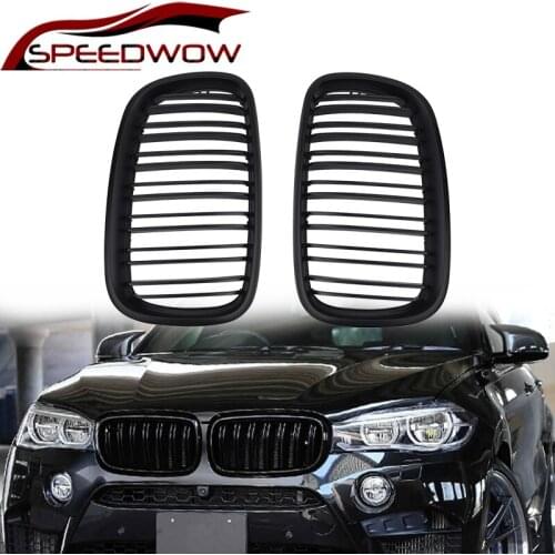SPEEDWOW High Quality Car Front Grille Gloss Black Double Slat Kidney Grille For BWM X5 X6 E70 E71 2007-2013 Car Exterior Parts