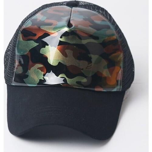 Men Women PU Camouflag Baseball Cap Unisex Couple Fashion Adjustable Breathable Mesh Hat Outdoor Snapback Sun Hat Baseball Cap