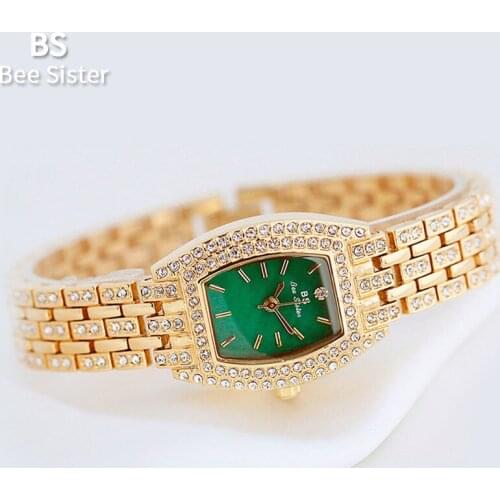Rhinestone Green Gold Watch Reloj Mujer Womens Watches Famous Brand Casual Ladies Business Quartz Wristwatch Fashion Steel 2021