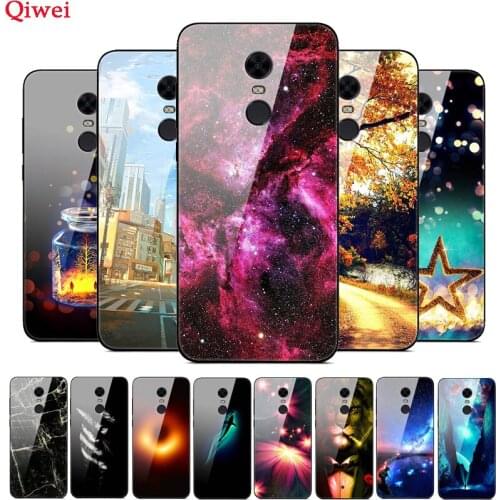 For Coque Xiaomi Redmi 5 Plus Case Glass Back Hard Cover For Xiaomi Redmi 5 Case Soft TPU Frame Tempered Funda on Redmi5 5 Plus