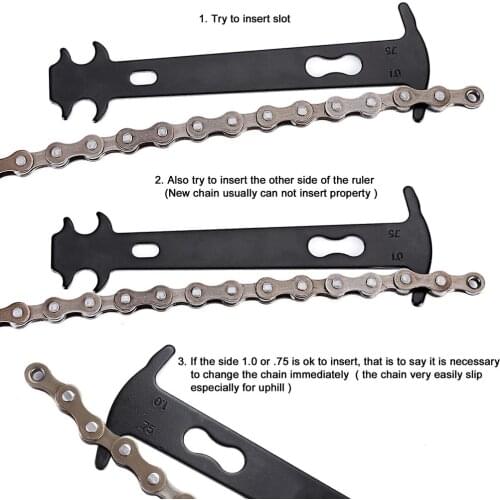 Bike Chain Wear Indicator Mountain Bike Road Cycling Chain Wear Checker Gauge Repair Tool Bicycle Accessories