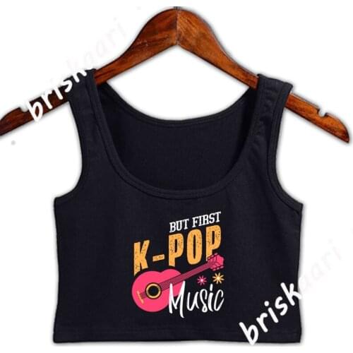 Kpop Music Crop Top Women Cool Sleeveless S-XXL Personalized Girls Clothing Tops Spring Autumn Vest