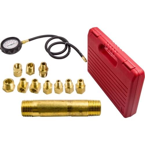 Engine Oil Pressure Gauge Tester Diagnostic Auto Trans Service Hoses Kit