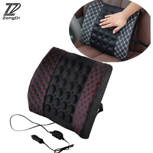 ZD 12V Massage Lumbar Support Cushion Car Seat Pillow For Hyundai I30 IX35 Nissan Juke Subaru Suzuki Vitara Swift Opel Insignia