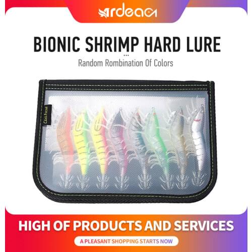 Ardea Shrimp Soft Lures Glowdark Simulation Silicone Bait 8pcs Hook Lead Fish Lure Rotate Squid Baitfishing Fishing Tackle