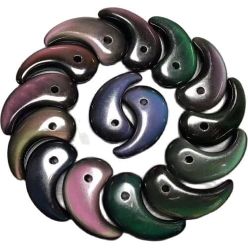 Natural Stone For Women And Men Black Obsidian Rainbow Eye Necklaces Pendants
