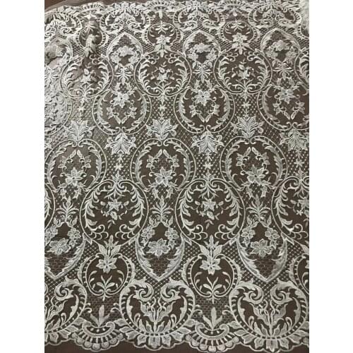 Nigerian soft lace fabrics for wedding ZH-51126 Embroidered lace tulle lace high quality 5yard/lot