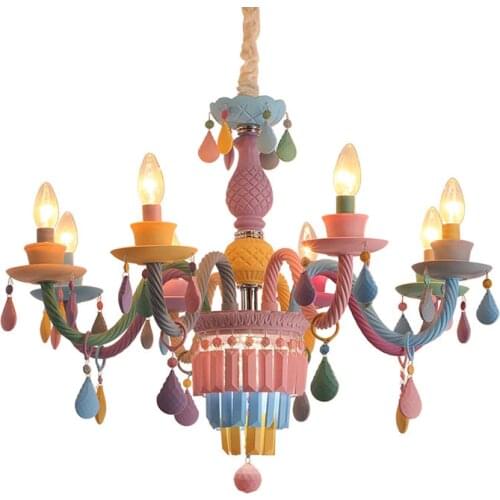 New macarons crystal pendant lamp dining room living room girl bedroom princess room lights