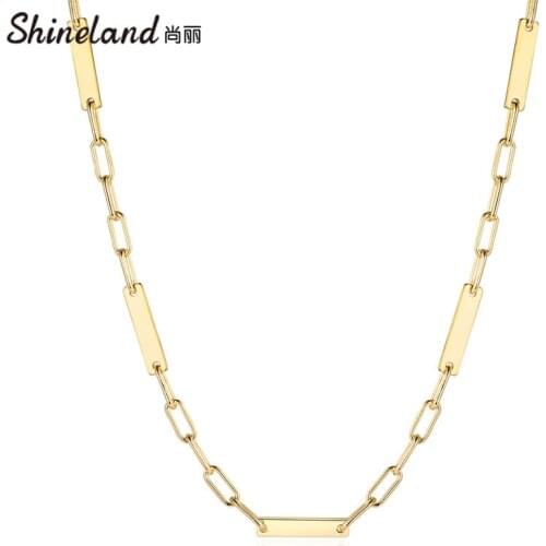 Shineland Punk O Thick Chain Necklace For Women And Men Long Metal Gold Color Cord Collares Choker Party Jewelry Gift 2021 New