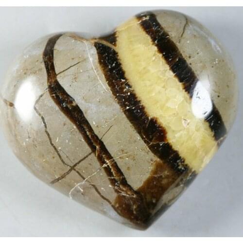 Polished DRAGON SEPTARIAN Crystal geode HEART From Madagascar 200-240g