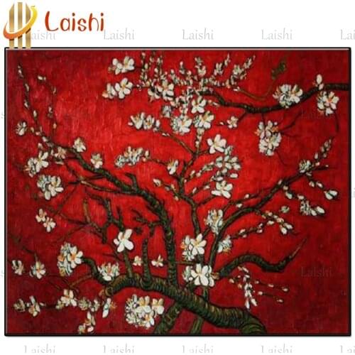 Full square diamond painting Van Goghs Almond Blossom mosaic diamond rhinestone embroidery cross stitch full display home decor