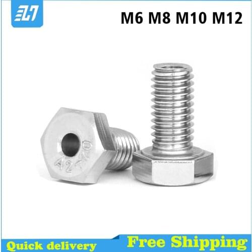 Oter Hollow Hex Bolt Metric Thread Lamp Threading Screw Through Hole 304 Stainless Steel M6 M8 M10 M12