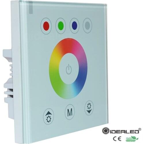 Touch RGB LED Strip Controller With Glass Wall Mount Panel 3 Channel 384W For DC12V 24V Led Strip Lights Led Controller Drop SP