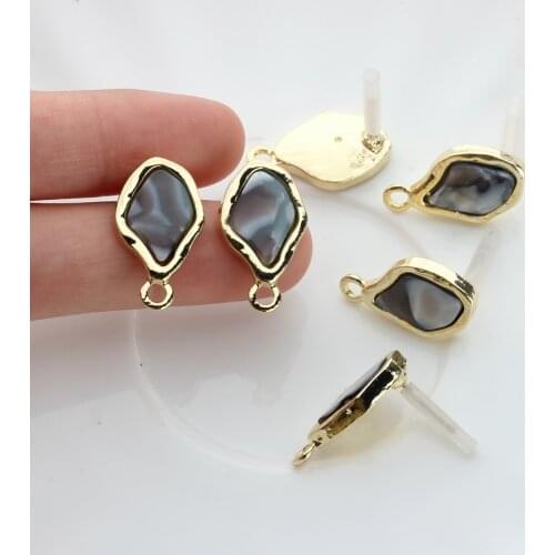 23*14mm 6pcs/lot New Zinc Alloy Golden Oval Earrings Base Earrings Connector For DIY Fashion Earrings Accessories