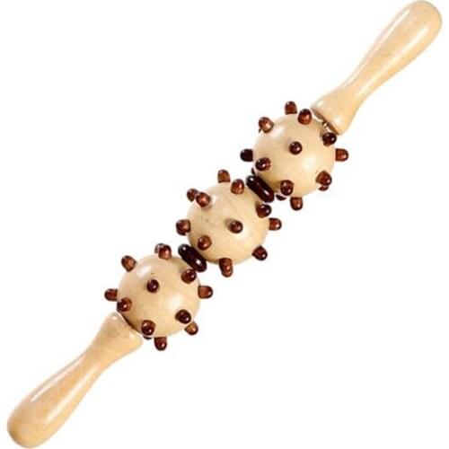 No paint color round coarse yoga meridian shaft rod full-body massage stick rolling back massage lamented the waist neck leg w