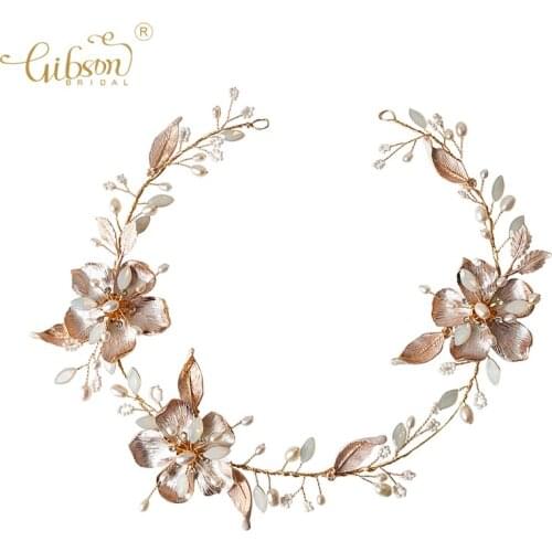 Wedding Hair Accessories Flower Headpiece Opal Crystal Hair Vine Tiara Bridal Headband For Engagement Party Anniversary