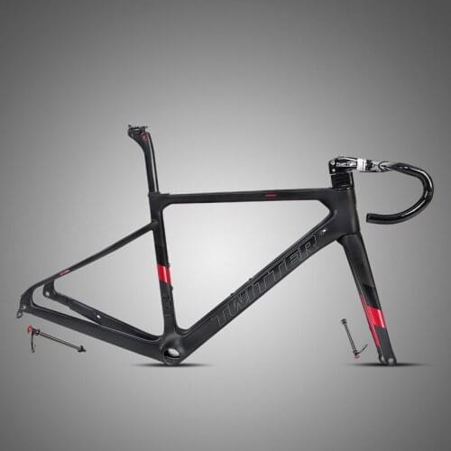 TWITTER 700C Carbon Frame Road Bike Frameset Disc Brake Thru Axle 12X142 Aero Gravel Racing Bicycle Frame Set and Fork Drop Bar