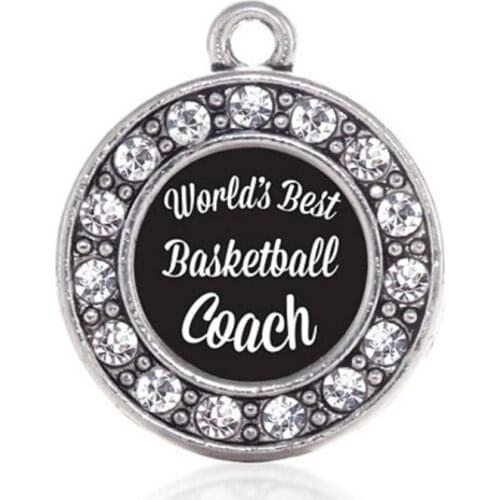 WORLDS BEST BASKETBALL COACH CIRCLE CHARM