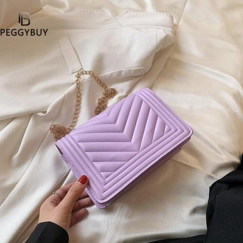 Women Fashion Bag Chain Underarm Flap Purse PU Leather Embossing Small Handbags Tote with Embroidery Designed