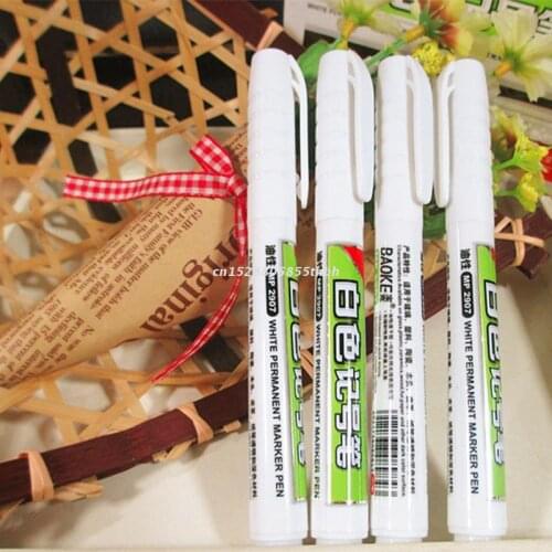 1Pc Waterproof Permanent White Ink Marker Paint Pen Stationery Art Writing Tools