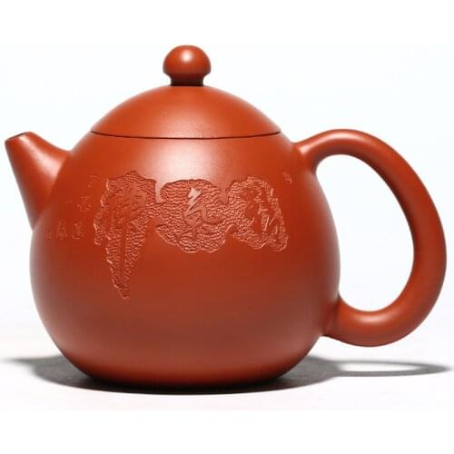 170ML Ore Mud Zhu Dragon Egg Yixing Teapot Handcarved Kung Fu Kettle Creative Teaware Send Gift Box