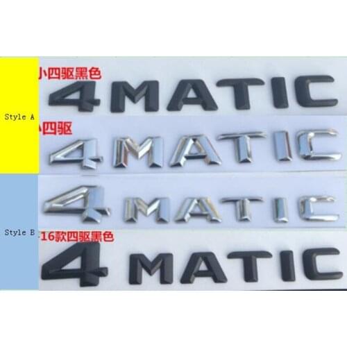 1X New Car Styling 4Matic 3D Black Silver Rear Boot Badge Emblem LOGO