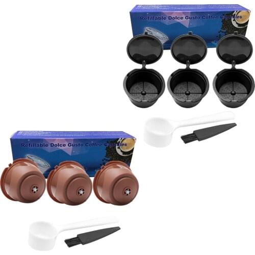 3pcs Reusable Coffee Filters Fits For Most Models, Refillable Coffee Capsules,Coffee Filters Replacement Coffee Makers