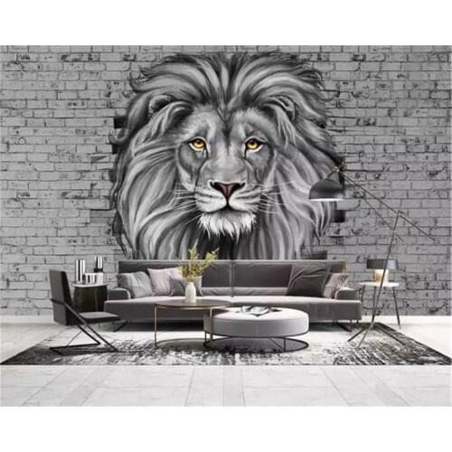 3d Lion Animal Mural Wall Covering Nordic ModernHome Improvement Living Room Bedroom Kitchen Decoration Wallcovering