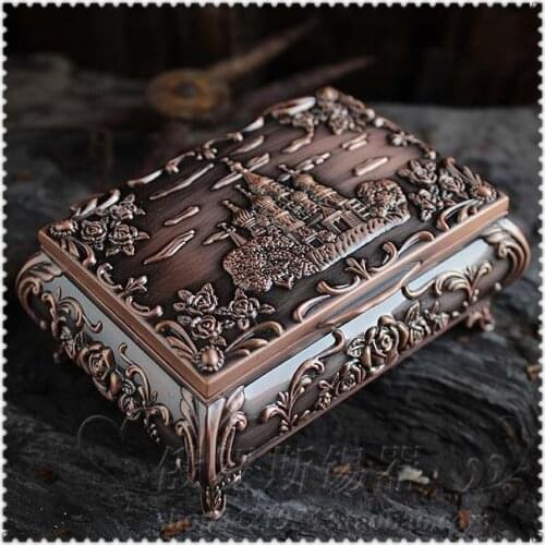 5 Colors Russia Tin Alloy Metal Home Decoration Ornament Village Housing and Partition Jewelry Box Collection Gift
