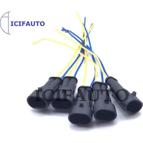 5 Pieces Waterproof Female Electrical Connectors Plug 2-Pin Way With Wire For Car Motorcycle Scooter Marine