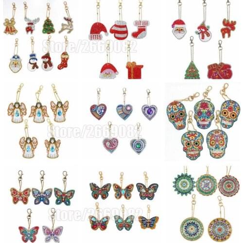 5D DIY full diamond special shape diamond painting keychain handbag pendant jewelry keychain embroidery cross stitch LD182
