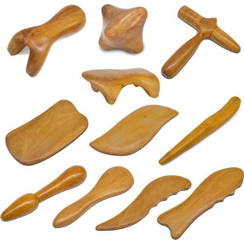 Fragrant Wood Massager Presotherapy Tools Body Foot Reflexology Shiatsu Thai Massage Scraping Board