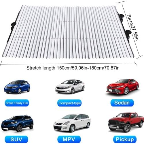 Car Windshield Curtain Retractable Set Folding Car Anti UV Block Car Sunshade Cover Sun Visor Protector Car Sun Shade Accessory