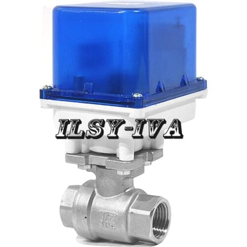 Two way G1/2" Stainless steel motorized ball valve,DC12V/24V electric valve with Signal lamp in place
