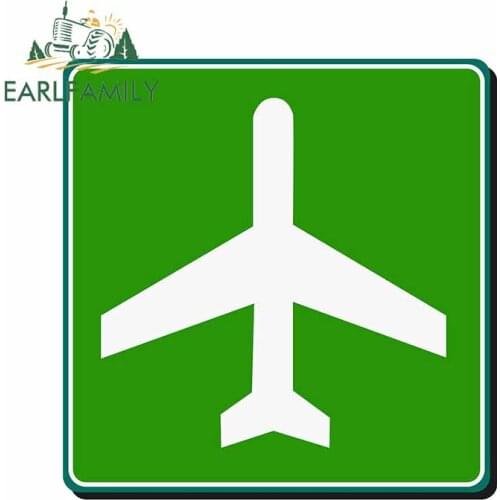 EARLFAMILY 13cm x 12.6cm for Airplane Green Car Stickers Windshield Windows Decal Personality Cartoon Motorcycle Car Assessoires