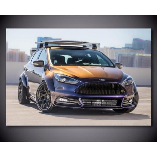 Ford Focus ST Sport Car Vehicle Canvas Painting Posters and Prints Silk Wall Art Modern Home Decoration