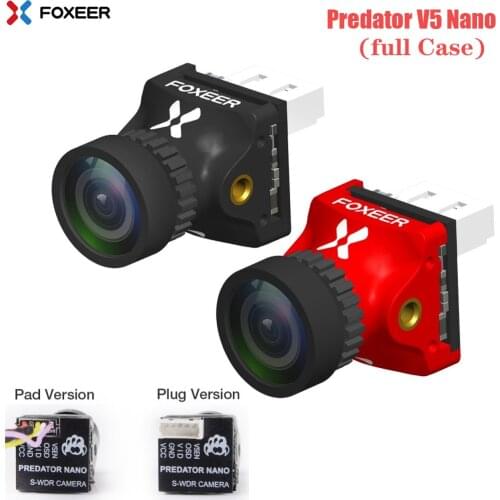 Foxeer Predator V5 Nano full Case Racing FPV 1000TVL Camera Switchable Super WDR OSD 4ms Latency Upgraded for FPV RC Drone