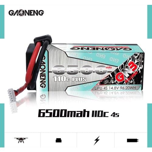 Gaoneng GNB 6500mAh 4S 14.8V 110C Hardcase LiPo Battery XT90/XT60/T/EC5/XT150 Plug for 1:8 RC Car four drive off-road RC Boat