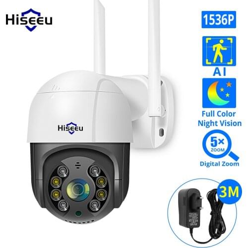 Hiseeu 2MP 3MP 5MP Speed Dome Wireless WIFI Camera 2MP 3MP Outdoor 5x Digital Zoom PTZ IP Camera Audio CCTV Surveillance