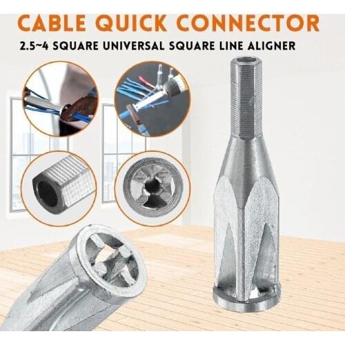 Drill Cable Quick Connector 2.5-4 Square Electrical Twist Wire Tool Stripping Doubling Machine Connector Hand Stripper Tool